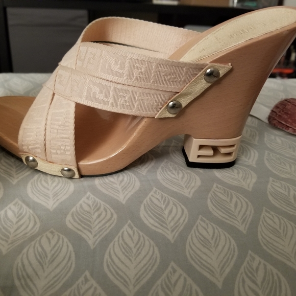 Authentic Fendi Zucca Monogram Canvas Wedges - Picture 4 of 5